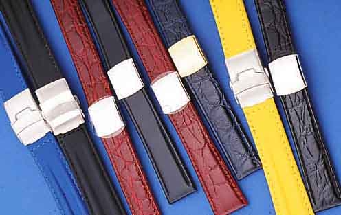 KONVOLUT: 10 ARMBäNDER MIT FALTSCHLIEßEN, DAVON 7X LEDER, BREITE 3 X 16 MM, 3 X 18 MM U.4 X 20 MM, SCHLIEßEN 2 X VERGOLDET U. 3 X MATTIERT, ...