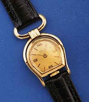 STEELCO DAMENARMBANDUHR, AUFWEND. GEH. M. GG-AUFL., BODEN GEDR., OBERER BEWEGL. BAND- ANST., LEDERB., SCHWEIZER STIFTENANKERW. VON BFG, FÜR DEN ...