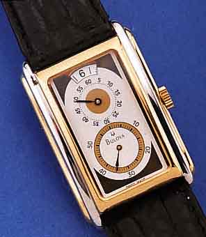 BULOVA ARMBANDUHR DOCTORS' WATCH MIT SPRINGEN-DER STUNDE, DEZENTR. ZEIGERACHSEN FüR ROT. MIN. U. SEK., METALL HARTVERG., TEILW. RHOD., BEIDS. ...