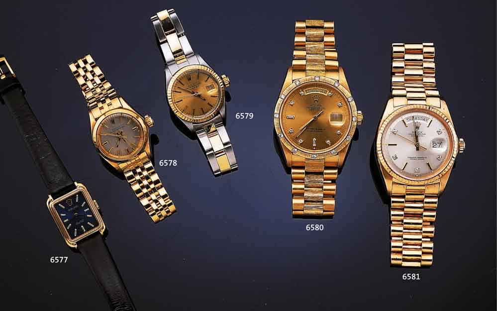 ROLEX DAMENARMBANDUHR ORCHID, SCHWEIZ UM 1968, UNGETR. LAGERW., GG 750/000, BODEN GEDR.ORIG.-LEDERB. M. STIFTSCHL., VERKAUFSLOGO, GEH-NR. ...