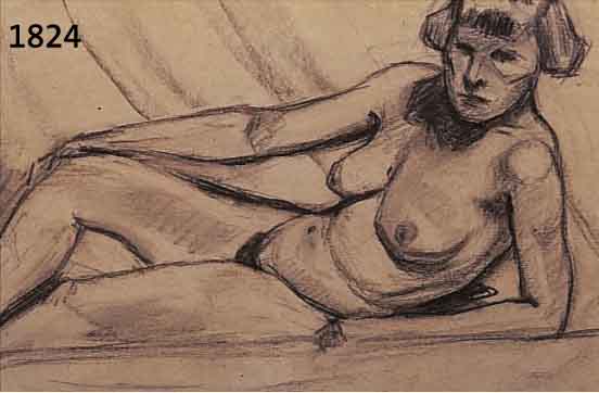 SPIROSPIRO, EUGEN, 1874 BRESLAU-1972 NEW YORK, LIEGENDER WEIBLICHER AKT, BLEISTIFTZEICHNUNG AUF GRAUEM PAPIER, UNSIGNIERT, IM WERKSVER- ZEICHNIS ...