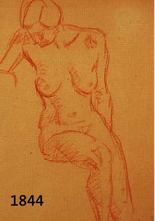 WIMMWIMMER, FRITZ, 1879 ROCHLITZ-1960 NEUBURG, RÖTELZEICHNUNG, WEIBL. AKT, L.U. DAT., ABB. IM WVZ, U. GL. GER., M. CA. 37 X 25 CM, PP