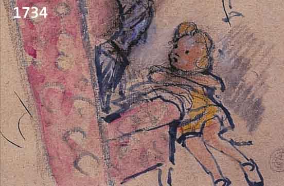 STEIGERWALDT, E., AQUARELL, KüNSTLER DES SIMPLIZISSIMUS, R. U. MONOGRAMMIERT, MäRCHEN- STUNDE, M. CA. 18 X 22,5 CM, PP
