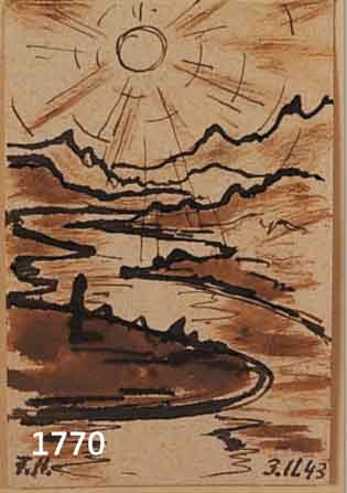 HECKHECKENDORF, FRANZ, 1888 BERLIN-1962 MÜNCHEN, LAVIERTE TUSCHE, DAT. UND MONOGR. 1943, BLICK AUF FLUßLANDSCHAFT, IM KZ WALDSHUT ENTST., M. CA. ...