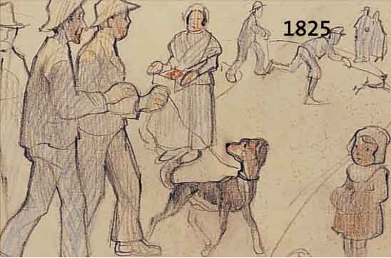 STEISTEIGERWALD, ERNST, MENSCHEN AUF DER STRAßE, BLEISTIFT UND BUNT- STIFT AUF PAPIER, RE. U. MONOGR., CA. 21 X 29 CM, U.GL., R.