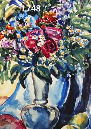 SPERLISPERLING, GERHARD, 1908 DRESDEN-1975 BRAMSCHE, STILLEBEN MIT BLUMEN IN GLASVASE UND ZITRONEN, LI. U. SIGN. UND DAT. 1929, 39 X 24 CM, PP, ...