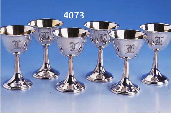 6 DESSERT- BZW. EISKELCHE, USA, 925ER SILBER, INTERNATIONAL, LORD SAYBROOK, KUPPA MIT INNENVERGOLDUNG, BES.-MONOGR., Z.T. L. VERBEULT, H CA. 11.5 ...