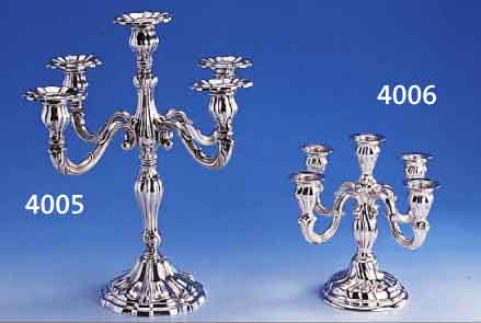 5-ARMIGER KERZENLEUCHTER, 800ER SILBER, ITALIEN, BAROCKSTIL, TüLLEN ABNEHMBAR, H CA. 34 CM, CA. 613 G