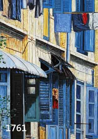 UNBUNBEKANNTER ZEITGENÖSSISCHER KÜNSTLER, GASSE IN VENEDIG, ÖL/HOLZ, UNSIGNIERT, CA. 40 X 20 CM, R.