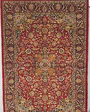 KASHMIR, INDIEN, 191 X 130CM, EHZ 3 FLOR WOLLE, CA.20 JAHRE