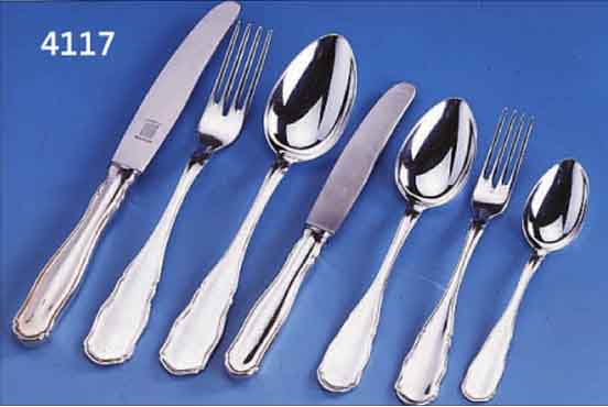 BESTECK FüR 12 PERSONEN, DEUTSCH BRUCKMANN, 800ER SILBER, BEST. AUS: 12 MENUEGABELN, 12 MENUEMESSER (GRIFFE GEFüLLT, KLINGEN STAHL), 12 ...