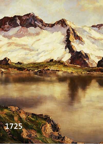 BURGER, JOSEF, GEB. 1887 MüNCHEN, SCHüLER VON LEO PUTZ, BERGSEE VOR GLETSCHERMASSIV, ÖL/LWD, LI. U. SIGN., CA. 75 X 50 CM, R.