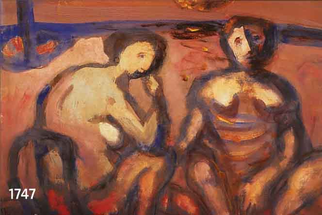 VIGVIGNY, SYLVAIN, 1903 ÖSTERREICH-1971 NIZZA, PAAR AM STRAND, GOUACHE AUF PAPIER, LI. U. SIGN., CA. 48 X 64 CM, PP, U.GL., R.