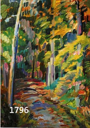 KLEPZIG, KARL, STUTTGART 1902-1988, WALDWEG, ÖL/HARTFASER, LI. U. SIGN. UND DAT. 79, CA. 64 X 55,5 CM, R.