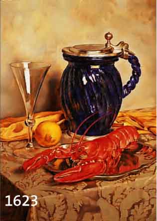 TUMTUMER, FRITZ, 1884 - 1856 KÖLN, STILLEBEN MIT GLAS, KRUG UND HUMMER, ÖL/LWD, RE. U. SIGN., CA. 57 X 47 CM, R.