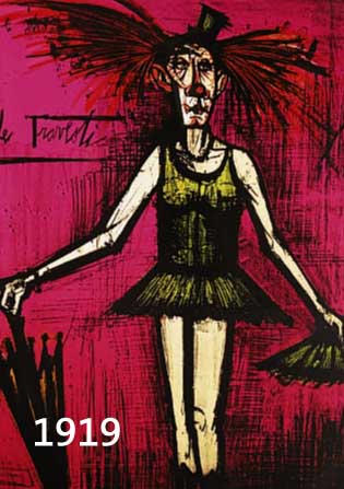 BUFFET, BERNARD, 1928-2000, FARBLITHOGRAPHIE, SIGN. UND NUM. 72/120, LE TRAVESTIE, CA. 68 X 48 CM, U.GL., R.