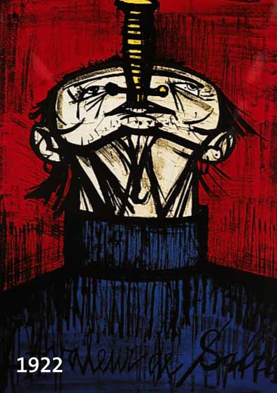 BUFFET, BERNARD, 1928-2000, FARBLITHOGRAPHIE, SIGN. UND NUM. 72/120, L'AVALEUR DES SABRES, CA. 68 X 48 CM, U.GL.,R.