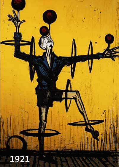 BUFFET, BERNARD, 1928-2000, FARBLITHOGRAPHIE, SIGN. UND NUM. 72/120, DER AKROBAT, CA. 68 X 48 CM, U.GL., R.