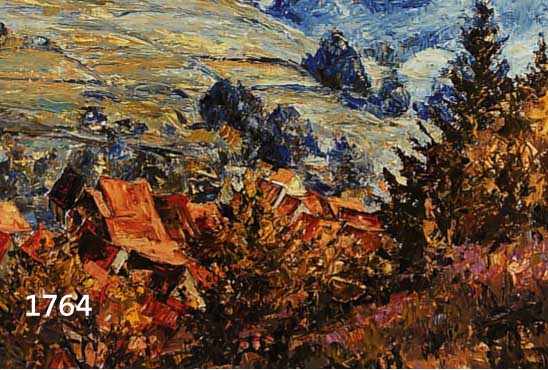 HAHN, A., DEUTSCHER MALER, DATIERT 1950, WEITE HÜGELIGE LANDSCHAFT MIT DORF IN DER TALSENKE, ÖL/HARTFASER, RE. U. SIGN., RÜCK- SEITIG BEZ.: ...