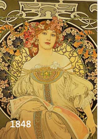 MUCHA, ALPHONSE, 1860-1939, REVERIE, FARBLITHOGRAPHIE VON 1986, VON JIRI MUCHA HANDSIGN., ED. GALERIE DU CENTRE, CA. ...