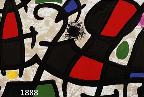 MIRO, JOAN, 1893-1983, VIER FARBLITHOGRAPHIEN AUS LITHOGRAPH II, MOURLOT, MAEGHT PARIS, DOPPELBLÄTTER MIT BUGFALTEN, JE C.A 31 X 49 CM, PP