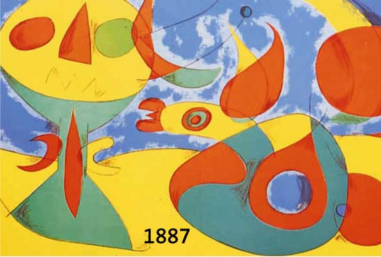 MIRO, JOAN, 1893-1983, OISEAU ZEPHIR, FARBLITHOGRAPHIE AUS DLM 87-89, MAEGHT PARIS 1960, DOPPELBLATT MIT BUGFALTE, CA. 36 X 54 CM, PP