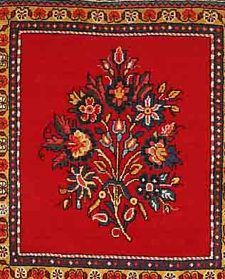 SAROGH,PERSIEN CA 62 X 55 CM. FLOR WOLLE.