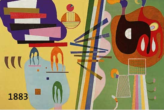 KANDINSKY, WASSILY, 1866-1944, DREI FARBLITHOGRAPHIEN, MAEGHT PARIS, 50ER UND 60ER JAHRE, DOPPELBLÄTTER MIT BUGFALTEN, JE CA. 37 X 44,5 CM