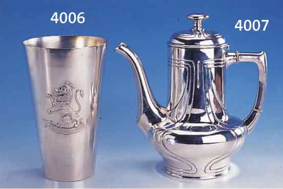 BECHER, OFFIZIERSGESCHENK, 800ER SILBER, WILKENS BREMEN, VERTREIBER KNAUER, 2. KUR- HESSISCHES INFANTERIEREGIMENT, GESCHENK VON EINER ...