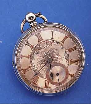 HERRENTASCHENUHR, ENGLAND, HALLMARK LONDON 1866, SILBER, SCHLüSSELAUFZUG, SILBERZIFFER- BL. M. AUFGEL. RöM. GOLD-STD.-ZEICHEN, ENGLISHLEVER, ...