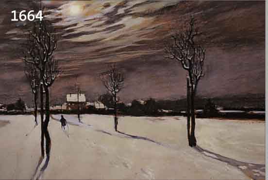HENTSCH, H., 1. HäLFTE 20. JH., WINTERLANDSCHAFT, GOUACHE SIGN., 42 X 57 CM, UNTER GLAS GER.