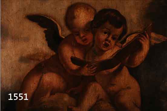 UNBEK. KüNSTLER DES 18. JH., ZWEI MUSIZIERENDE PUTTI, ÖL/HOLZ, 73 X 81 CM, R.