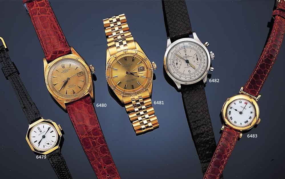ROLEX HERRENARMBANDUHR CHRONOGRAPH, REF.-NR.3525, SCHWEIZ UM 1945, EDELSTAHL, BODEN U. KRONE VERSCHR., BEI HERST. WASSERGESCH., BLATTPERF. REST., ...