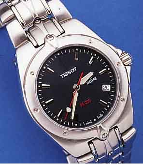 KONVOLUT: 2 TISSOT ARMBANDUHREN, BEIDE HIGH-TECH-QUARTZW. U. DATUM, 1X EDELST. MATT.,TEILW. SAT., BODEN U. KRONE GESCHR., SAPHIR- FLACHGL., ...