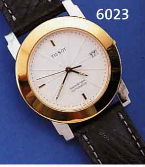 TISSOT HERRENARMBANDUHR SEASTAR AUTOMATIK, EDELST. POL., GG-LüNETTE, SAPHIRFLACHGL., UNGETR. LAGERW., SCHWEIZ UM 1997, LEDERB. M. ...
