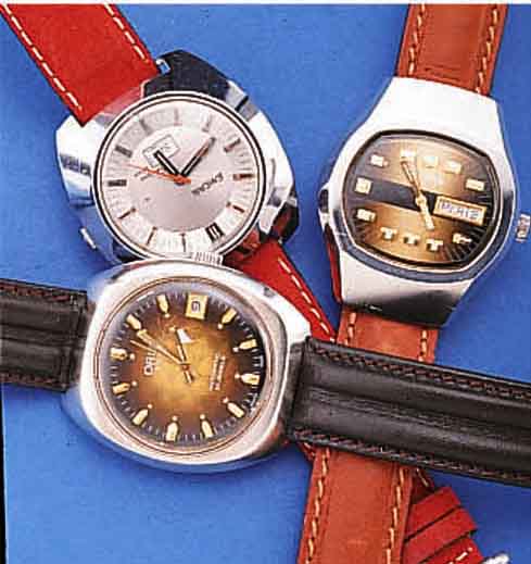 KONVOLUT: 4 HERRENARMBANDUHREN, ALLE AUTOMA-TIK M. VERSCH. KAL., GEFERT. FüR DEN DTSCH. MARKT UM 1969- CA 1974, 1X ENICAR SHERPER-STARM. TAG U. ...