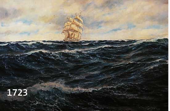 KALCKREUTH, PATRICK VON, 1892 STARNBERG - 1970, BEKANNTER DEUTSCHER MARINEMALER, SEGELSCHIFF AUF HOHER SEE, ÖL/LWD., SIGN., 80 X 120 CM, R.