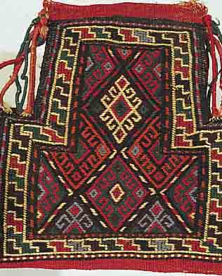 SALZSACK, PERSIEN, 38 X 36CM, EHZ 3 WOLLE AUF WOLLE, CA.50 JAHRE