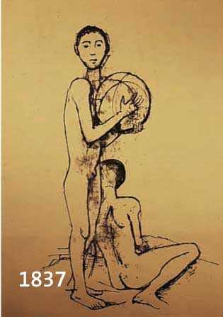 HOFEHOFER, KARL, ZWEI KNABEN MIT BALL, LITHOGRAPHIE, RE. U. HANDSIGNIERT, BLATTGR. CA. 50 X 32,5 CM, U. GL., R.