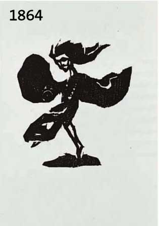 NOLDNOLDE, EMIL, 1867-1959, TÄNZERIN MIT ERHENDEN FLÜGELÄRMELN, HOLZ- SCHNITT, DECKBLATT EINES BUCHES, VERSO TEXT, CA. 7,1 X 6,5 CM, PP