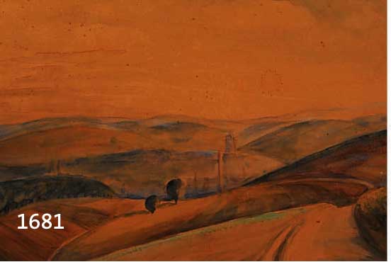CROISSANT, EUGEN, SIEGEN IN WESTFALEN, GOUACHE AUF PAPIER, GEBRÄUNT, RE. U. SIGN., CA. 27,5 X 35 CM