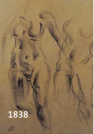 KOLKOLBE, GEORG, 1877 WALDHEIM/SACHSEN-1947 BER- LIN, AKTSTUDIEN, KOHLEZEICHNUNG AUS PAPIER, LI. U. MONOGR., CA. 42 X 32 CM, PP, U.GL.,R.