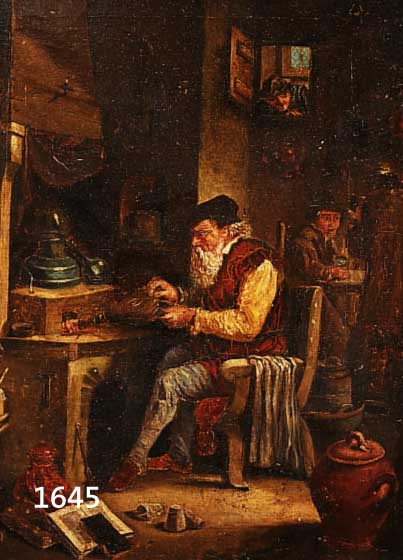 UNBEKANNTER MALER, NIEDERLANDE, 19. JH., ALCHEMIST IM LABORATORIUM, BESTAUNT VON MITARBEITERN, ÖL/LWD, MIT MALKARTON VER- STäRKT, ...