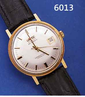 CAMY HERRENARMBANDUHR AUTOMATIK, SCHWEIZ UM 1965, GG 750/000, EINSCHALENAUSF., GET. A-WEL-LE, BEI FERTIGST. WASSERGESCH., 25 ST., ...