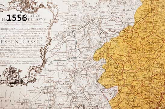 KONVOLUT DREI KUPFERSTICHKARTEN, HOMANNS ERBEN, UM 1750, TEILKOLORIERT, VERSCH. GEBIETE VON HESSERN, JE CA. 40 X 57 CM, ...