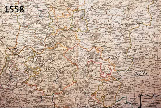 FüNF KUPFERSTICHKARTEN, VON JAILLOT, 1693, VERSCH. DARSTELLUNGEN FRZ. PROVINZEN, ALTES GRENZKOLORIT, DOPPELBLäTTER MIT BUGFALTEN, JE CA. 49 ...