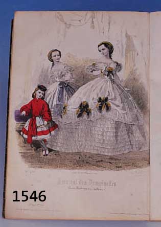 ZWEI BäNDE JOURNAL DES DEMOISELLES, 1860 UND 1861, MIT 33 STAHLSTICHEN, Z.T. KOLORIERT, LEICHT STOCKFLECKIG