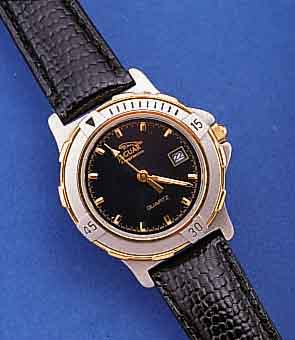 JAGUAR DAMENARMBANDUHR, SCHWEIZ UM 1996, METALL MATT VERCHR., EDELST.-BODEN GESCHR., KRONE U. DREHLüNETTE AUßEN HARTVERG., MINERAL-FLACHGL., ...