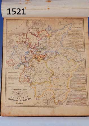 ATLAS ATLAS VON DEN DEUTSCHEN BUNDES-STAATEN IN 74 BLÄTTERN, ERFURT 1836, MIT 74 LITHO- GRAPHIERTEN KARTEN, TEILS MIT GRENZKOLORIT, DURCHGEHEND ...