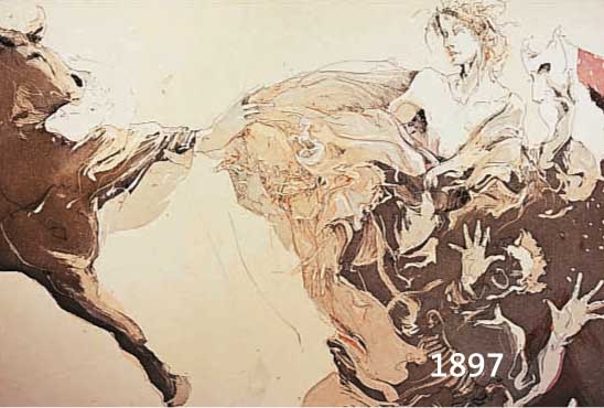 GÖRG, JÜRGEN, MAGIE, FARBAQUATINTARADIERUNG, HANDSIGN. UND DAT. 92, BETITELT UND NUM. 27/110, CA. 48 X 63 CM